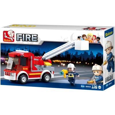 Camion échelle de pompiers Sluban - Série Fire - 136 blocs pour enfants 6+ Camion échelle de pompiers Sluban - Série Fire - 136 blocs pour enfants 6+