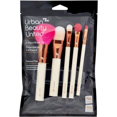 Urban Beauty United Famoso Set di 5 Pennelli per il Trucco Urban Beauty United Famoso Set di 5 Pennelli per il Trucco