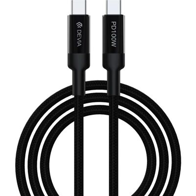 Devia Schwarzes USB-C 1,5m - Daten- & Ladekabel - 100W Devia Schwarzes USB-C 1,5m - Daten- & Ladekabel - 100W