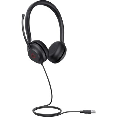 Yealink UH35 Dual Headset On-Ear USB-C/A Zwart Gecertificeerd voor Microsoft Teams Yealink UH35 Dual Headset On-Ear USB-C/A Zwart Gecertificeerd voor Microsoft Teams