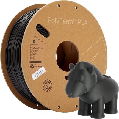 Filamento PLA Polymaker PolyTerra - Ecologico, Meno plastica - 1.75mm, 1000g, Nero (Opaco) Filamento PLA Polymaker PolyTerra - Ecologico, Meno plastica - 1.75mm, 1000g, Nero (Opaco)