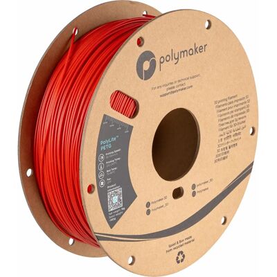 Polymaker PB01004 PolyLite Filament PETG Résistance à la Chaleur Rouge - 1.75mm 1000g - Publicité Polymaker PB01004 PolyLite Filament PETG Résistance à la Chaleur Rouge - 1.75mm 1000g - Publicité
