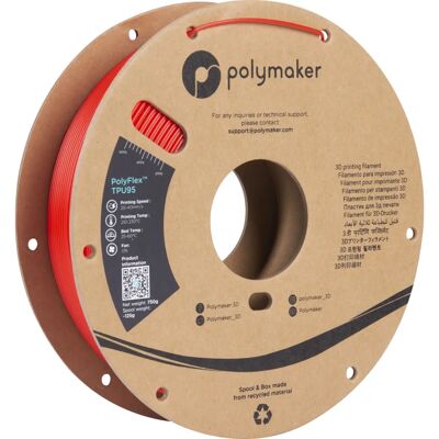 Polymaker PD01003 PolyFlex TPU-95A 3D-Druckmaterial - Rot Polymaker PD01003 PolyFlex TPU-95A 3D-Druckmaterial - Rot