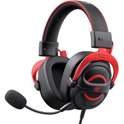 Havit H2002E Gaming-Kopfhörer - Over-Ear, 60mm, Mikrofon, Rot/Schwarz Havit H2002E Gaming-Kopfhörer - Over-Ear, 60mm, Mikrofon, Rot/Schwarz