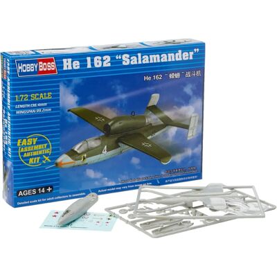Maquette d'avion Heinkel He 162 Salamander - Hobby Boss - 1:72 - Publicité Maquette d'avion Heinkel He 162 Salamander - Hobby Boss - 1:72 - Publicité