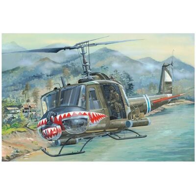 Kit de modèle d'hélicoptère UH-1 Huey B 1:18 - Série Guerre du Vietnam - Publicité Kit de modèle d'hélicoptère UH-1 Huey B 1:18 - Série Guerre du Vietnam - Publicité