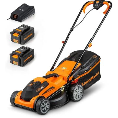 Lawnmaster CLMF2434G - Tondeuse sans fil - Largeur de coupe 34cm - Jusqu'à 300m² - Publicité Lawnmaster CLMF2434G - Tondeuse sans fil - Largeur de coupe 34cm - Jusqu'à 300m² - Publicité