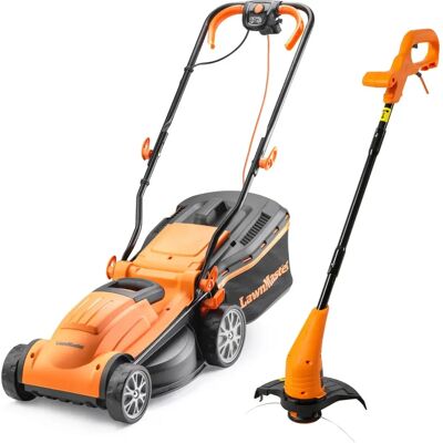 LawnMaster 1400W 34cm Electric Lawnmower with 25cm Grass Trimmer Set LawnMaster 1400W 34cm Electric Lawnmower with 25cm Grass Trimmer Set