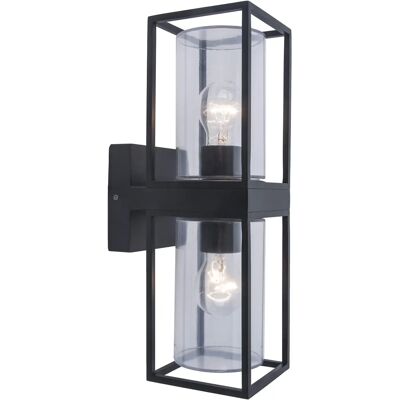 Lutec Flair Lampada da Parete Esterno - Doppio E27, Nera Lutec Flair Lampada da Parete Esterno - Doppio E27, Nera