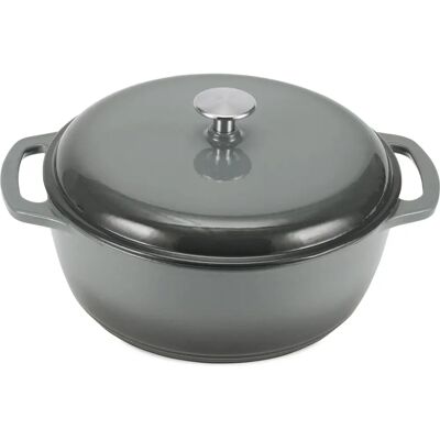 Basics SX-75QTH Gray Enameled Cast Iron Dutch Oven - 6.9L Basics SX-75QTH Gray Enameled Cast Iron Dutch Oven - 6.9L