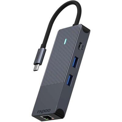Rapoo UCM-2004 Adattatore Multiporta USB-C - 8-in-1 - HDMI, USB-A, SD, Ethernet Rapoo UCM-2004 Adattatore Multiporta USB-C - 8-in-1 - HDMI, USB-A, SD, Ethernet