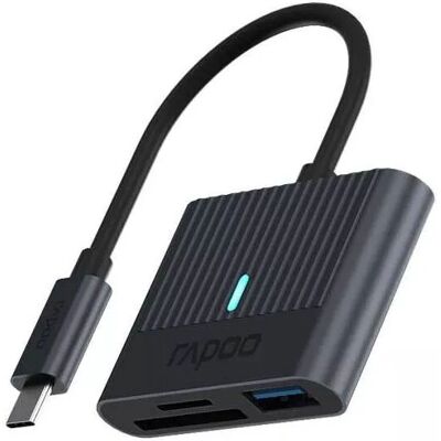 Rapoo UCR-3001 USB-C Kartenleser - Schwarz Rapoo UCR-3001 USB-C Kartenleser - Schwarz
