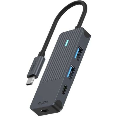Rapoo UCH-4003 USB-C Hub - 4 Poorten, Antraciet Rapoo UCH-4003 USB-C Hub - 4 Poorten, Antraciet