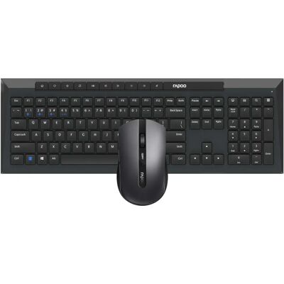 Rapoo 8210M Keyboard Mouse Combo - Wireless, Bluetooth, QWERTY - Black Rapoo 8210M Keyboard Mouse Combo - Wireless, Bluetooth, QWERTY - Black
