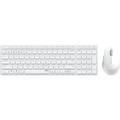 Kit Tastiera e Mouse Wireless Rapoo 9700M - Bianco Kit Tastiera e Mouse Wireless Rapoo 9700M - Bianco
