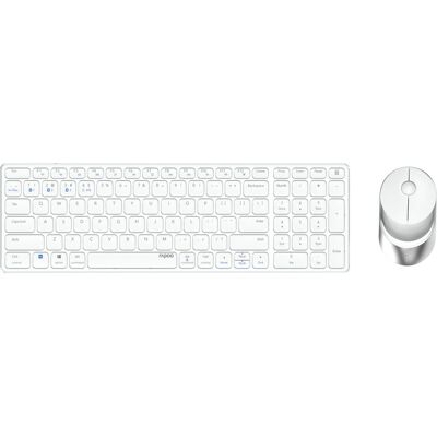 Rapoo 9750M Wireless Keyboard Mouse - German White Rapoo 9750M Wireless Keyboard Mouse - German White