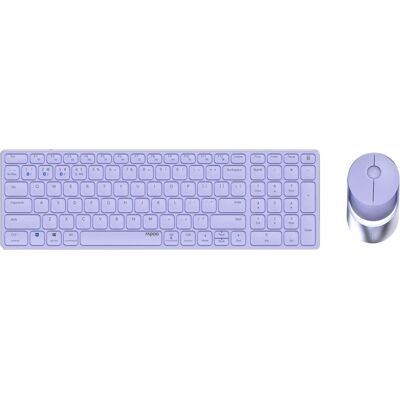 Rapoo 9750M Kabelloses Keyboard- und Maus-Set - Lila, DE-Layout Rapoo 9750M Kabelloses Keyboard- und Maus-Set - Lila, DE-Layout