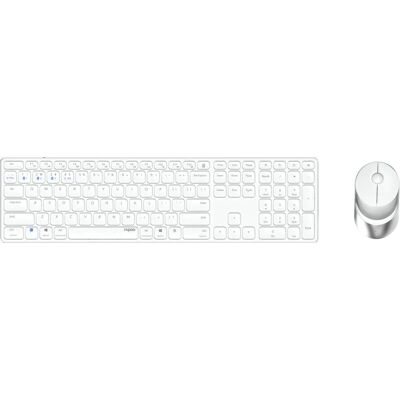 Rapoo 9850M Kabelloses QWERTZ Tastatur & Maus - Weiß Rapoo 9850M Kabelloses QWERTZ Tastatur & Maus - Weiß