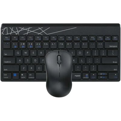 Teclado y Ratón Inalámbricos Rapoo 8000M - Bluetooth/2.4GHz - Negro Teclado y Ratón Inalámbricos Rapoo 8000M - Bluetooth/2.4GHz - Negro