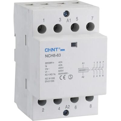 Chint Contactor 40A 4NA 230V 3 Módulos - Contactador Chint Contactor 40A 4NA 230V 3 Módulos - Contactador