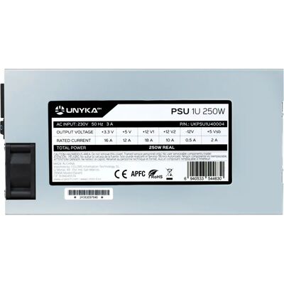 Alimentation UNYKAch 250W - Serveur Rack Flex ATX Argent Alimentation UNYKAch 250W - Serveur Rack Flex ATX Argent