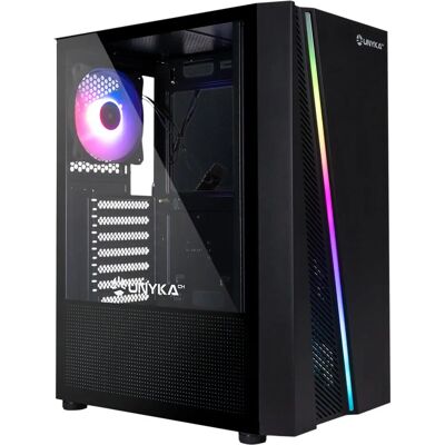 Gabinete para PC Unykach Glayze ATX Preto - ARGB, Vidro Temperado, Suporte para 5 Ventoinhas Gabinete para PC Unykach Glayze ATX Preto - ARGB, Vidro Temperado, Suporte para 5 Ventoinhas
