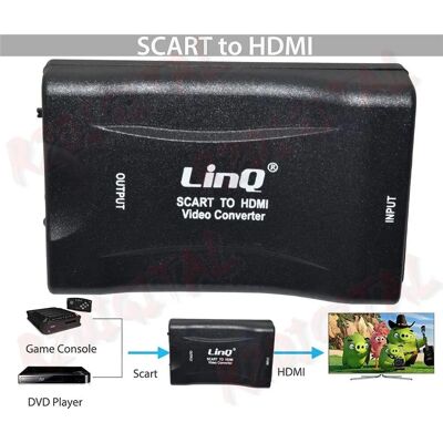 Convertisseur vidéo SCART en HDMI 1080P LinQ - Adaptateur - Publicité Convertisseur vidéo SCART en HDMI 1080P LinQ - Adaptateur - Publicité