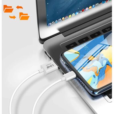 Câble de charge et de synchronisation USB-C LinQ - 3m - Blanc - Publicité Câble de charge et de synchronisation USB-C LinQ - 3m - Blanc - Publicité