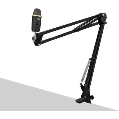 Soporte micrófono LinQ Negro - Ajustable, Plegable, 360° Giratorio Soporte micrófono LinQ Negro - Ajustable, Plegable, 360° Giratorio