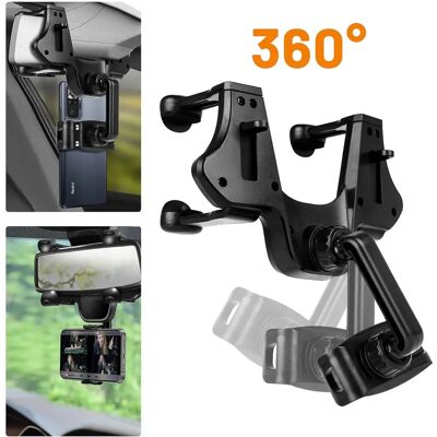 Soporte para coche LinQ para Smartphone Espejo Retrovisor - Negro Soporte para coche LinQ para Smartphone Espejo Retrovisor - Negro