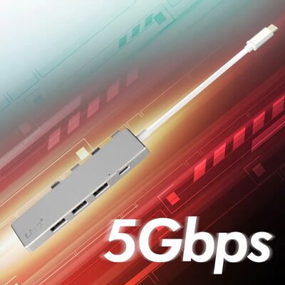 Hub USB-C LinQ avec 4 Ports USB - Compact 5Gbps OTG - Publicité Hub USB-C LinQ avec 4 Ports USB - Compact 5Gbps OTG - Publicité