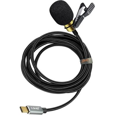 Microphone LinQ Omnidirectionnel USB-C Clip - Publicité Microphone LinQ Omnidirectionnel USB-C Clip - Publicité