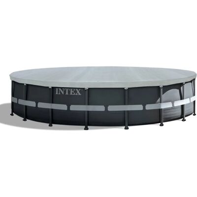 Intex Grijze ronde zwembad afdekking - UV-bestendig, Waterafstotend, Eenvoudig te bevestigen Intex Grijze ronde zwembad afdekking - UV-bestendig, Waterafstotend, Eenvoudig te bevestigen