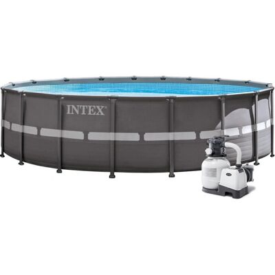 Piscine Ultra Frame XTR ronde 6,10 x 1,22 m - Gris - Piscine hors sol Piscine Ultra Frame XTR ronde 6,10 x 1,22 m - Gris - Piscine hors sol