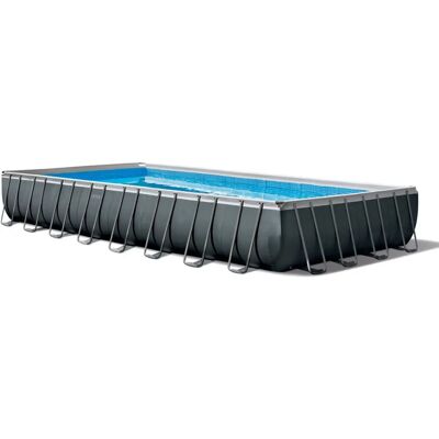 Piscina fuori terra Intex 26374 - Rettangolare Grigia e Blu Piscina fuori terra Intex 26374 - Rettangolare Grigia e Blu