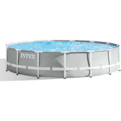 Piscine hors-sol Intex 26724NP Gris - Ronde 14614L - Publicité Piscine hors-sol Intex 26724NP Gris - Ronde 14614L - Publicité