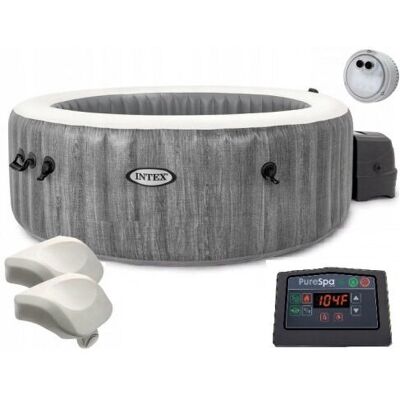 Intex PureSpa Greywood Deluxe 196x71 cm - Whirlpool Intex PureSpa Greywood Deluxe 196x71 cm - Whirlpool