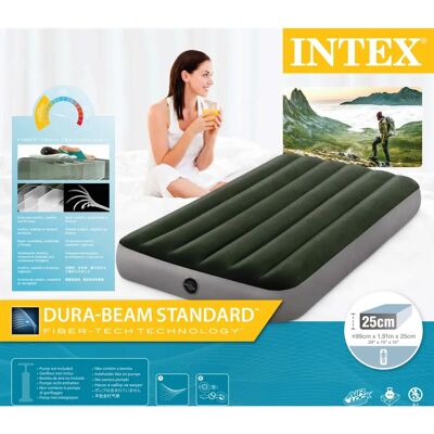 Intex Tummanvihreä Yksittäinen ilmapatja - Kestävä & Tukeva Intex Tummanvihreä Yksittäinen ilmapatja - Kestävä & Tukeva