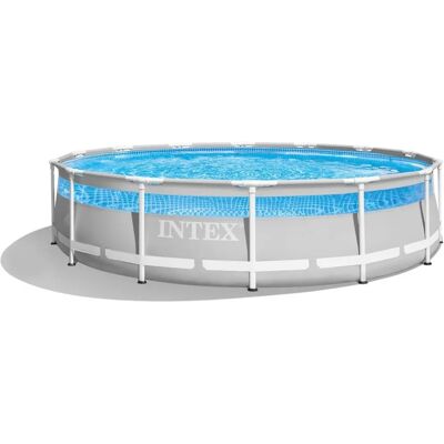 Piscina fuori terra Intex 26722NP Grigia - Rotonda con filtro e scala di sicurezza Piscina fuori terra Intex 26722NP Grigia - Rotonda con filtro e scala di sicurezza
