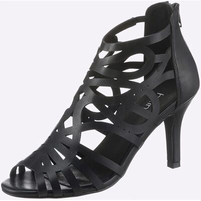 HEINE Damen Sandalette - 38 - Schwarz - Sandaletten HEINE Damen Sandalette - 38 - Schwarz - Sandaletten