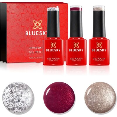 Bluesky Reine Cœur, Étoile Dorée, Rouge - Coffret de vernis - Publicité Bluesky Reine Cœur, Étoile Dorée, Rouge - Coffret de vernis - Publicité