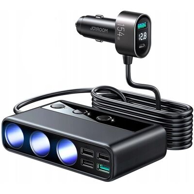 Joyroom JR-CL06 Autoladegerät - 5 USB-A, 1 USB-C, 3 Zigarettenanzünder Joyroom JR-CL06 Autoladegerät - 5 USB-A, 1 USB-C, 3 Zigarettenanzünder