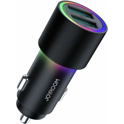 Joyroom JR-CL10 Autoladegerät - Dual USB 24W - Schwarz Joyroom JR-CL10 Autoladegerät - Dual USB 24W - Schwarz