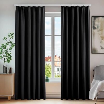Rideaux occultants modernes Deconovo Nero - 140x260 140x245 cm Rideaux occultants modernes Deconovo Nero - 140x260 140x245 cm