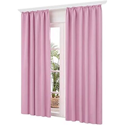 DECONOVO - Tende Oscuranti Moderne con Nastro Pezzi 140x175 - Rose - Rideaux - Publicité DECONOVO - Tende Oscuranti Moderne con Nastro Pezzi 140x175 - Rose - Rideaux - Publicité