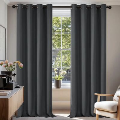 Deconovo Cortinas Blackout Cinza Escuro 140x210 cm - Interior Deconovo Cortinas Blackout Cinza Escuro 140x210 cm - Interior