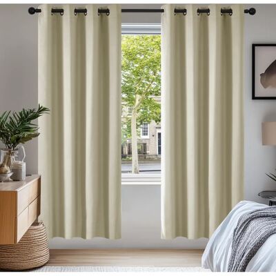 Cortinas Escurecedoras Bege Deconovo - 140x200 cm - Conjunto Interior Cortinas Escurecedoras Bege Deconovo - 140x200 cm - Conjunto Interior