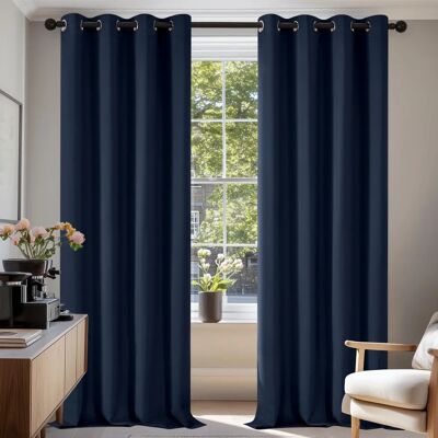 Rideaux Navy Bleu Deconovo - 2 Pièces 140x210 cm - Occultant - Publicité Rideaux Navy Bleu Deconovo - 2 Pièces 140x210 cm - Occultant - Publicité