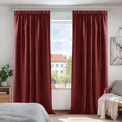 Deconovo Modelo - Vermelho Escuro - Conjunto de Cortinas 140x220cm 2 Peças - Cortinas Deconovo Modelo - Vermelho Escuro - Conjunto de Cortinas 140x220cm 2 Peças - Cortinas