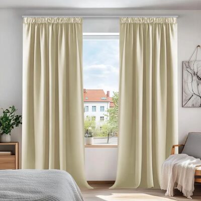 Deconovo Bege Cortinas Blackout - 2 Peças - 140x210 cm - Cortinas Deconovo Bege Cortinas Blackout - 2 Peças - 140x210 cm - Cortinas